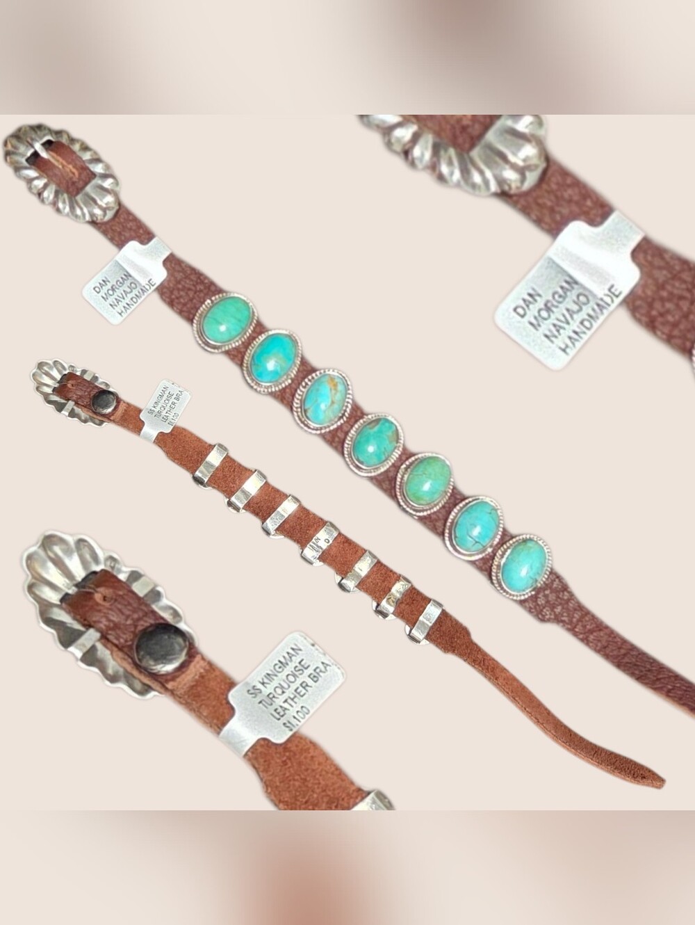 Dan Morgan Turquoise Leather Bracelet - S/S KINGMAN TURQUOISE